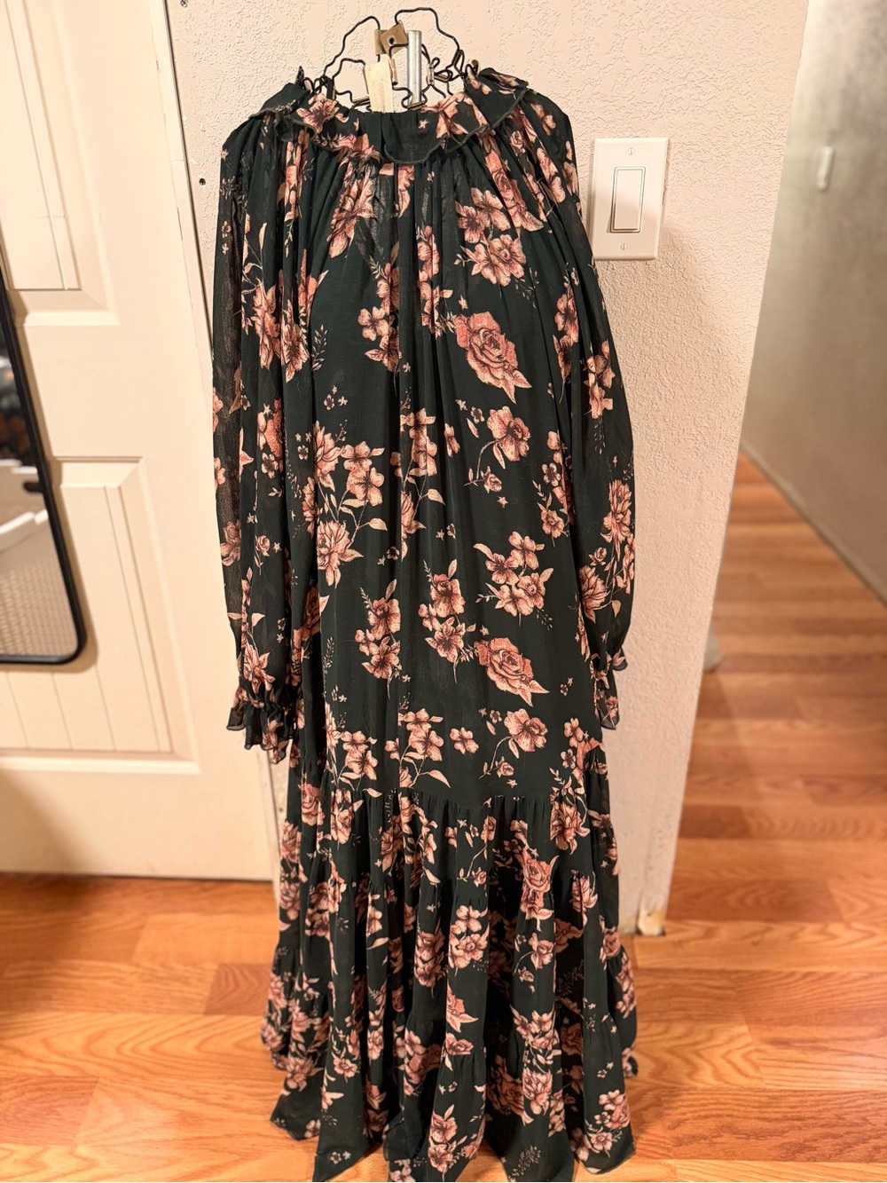 Free People Dark Floral Maxi: Boho Ghost Bride Meets Garden Witch Vibes